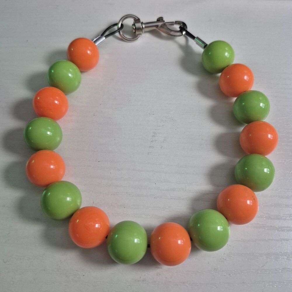 Handmade Statement Beaded M Dog Puppy Collar Necklace Jewelry Durable 16"